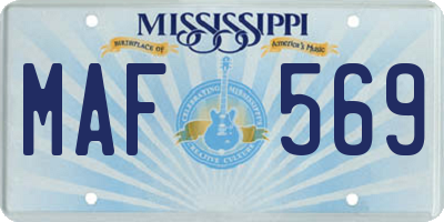MS license plate MAF569