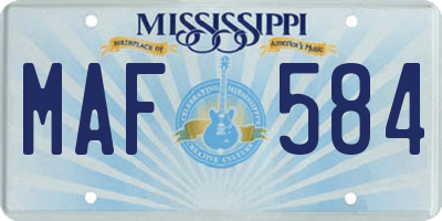 MS license plate MAF584