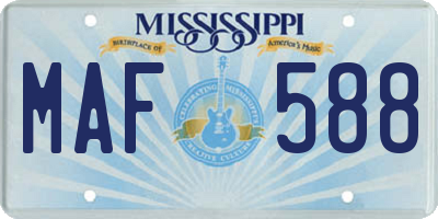 MS license plate MAF588