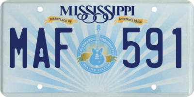 MS license plate MAF591