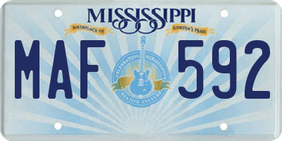 MS license plate MAF592