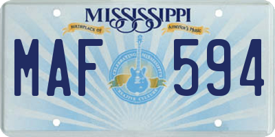 MS license plate MAF594