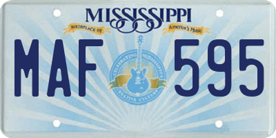MS license plate MAF595