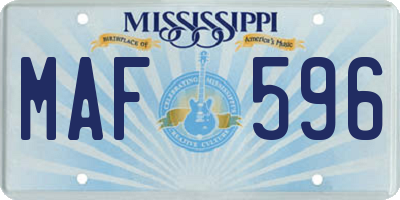 MS license plate MAF596