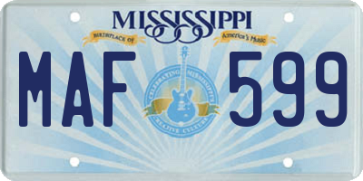 MS license plate MAF599