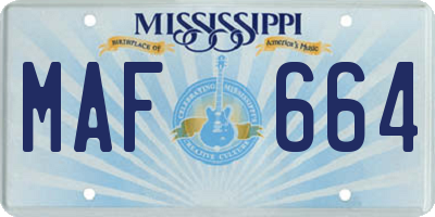 MS license plate MAF664
