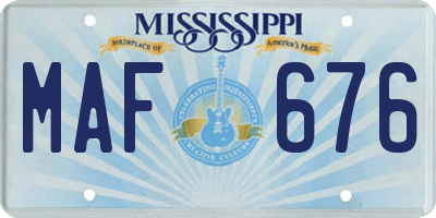 MS license plate MAF676