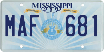 MS license plate MAF681