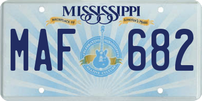 MS license plate MAF682