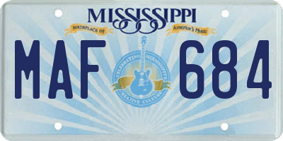 MS license plate MAF684