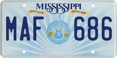 MS license plate MAF686
