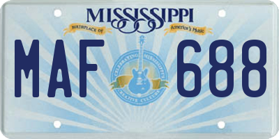 MS license plate MAF688
