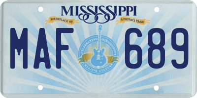 MS license plate MAF689