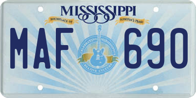 MS license plate MAF690