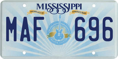 MS license plate MAF696
