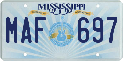 MS license plate MAF697