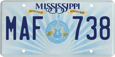 MS license plate MAF738