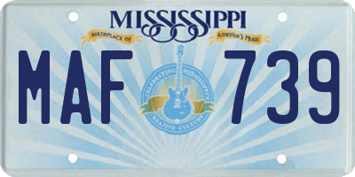 MS license plate MAF739