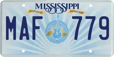 MS license plate MAF779