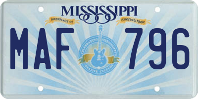 MS license plate MAF796