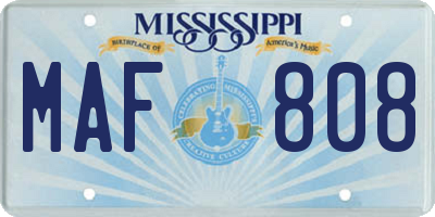 MS license plate MAF808