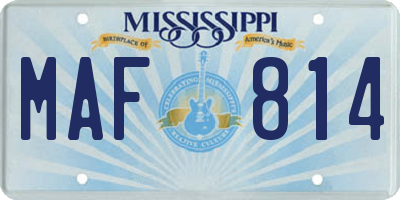 MS license plate MAF814