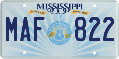 MS license plate MAF822