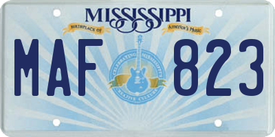 MS license plate MAF823