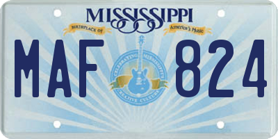 MS license plate MAF824