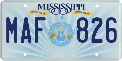MS license plate MAF826