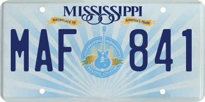 MS license plate MAF841