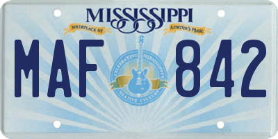 MS license plate MAF842