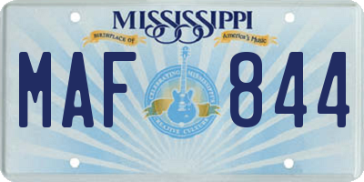 MS license plate MAF844