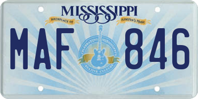 MS license plate MAF846