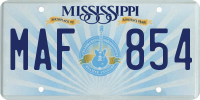 MS license plate MAF854