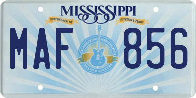 MS license plate MAF856