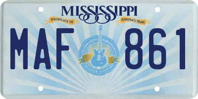 MS license plate MAF861