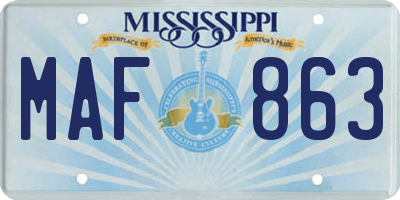 MS license plate MAF863