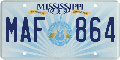 MS license plate MAF864