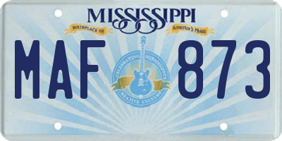MS license plate MAF873