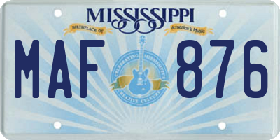 MS license plate MAF876