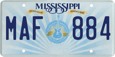 MS license plate MAF884
