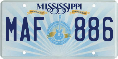 MS license plate MAF886