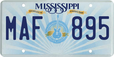 MS license plate MAF895