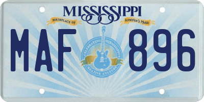 MS license plate MAF896