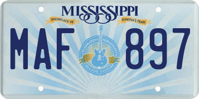 MS license plate MAF897