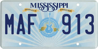 MS license plate MAF913