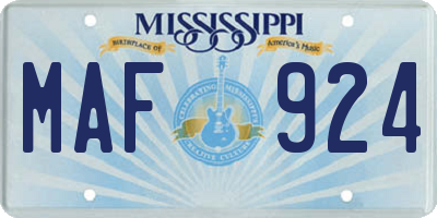 MS license plate MAF924