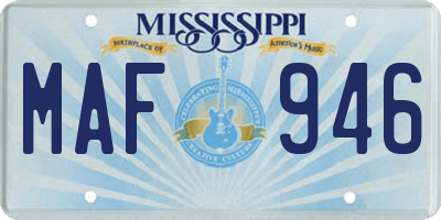 MS license plate MAF946