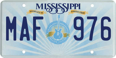 MS license plate MAF976